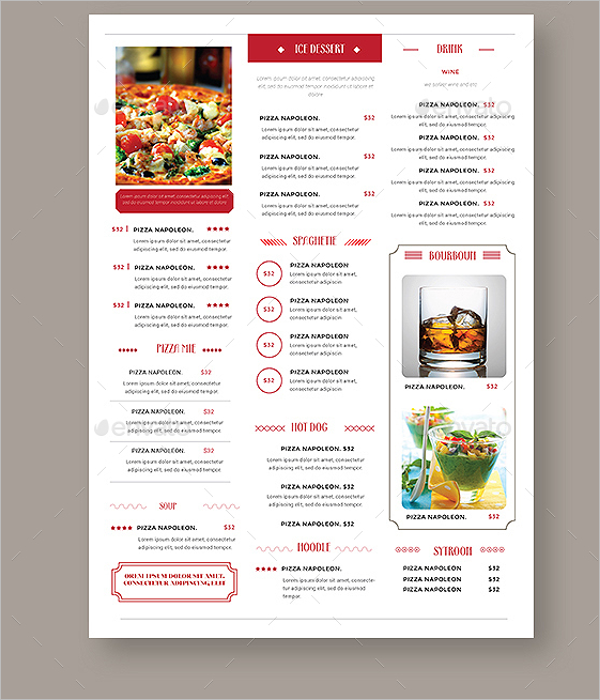 Simple Vintage Menu Design