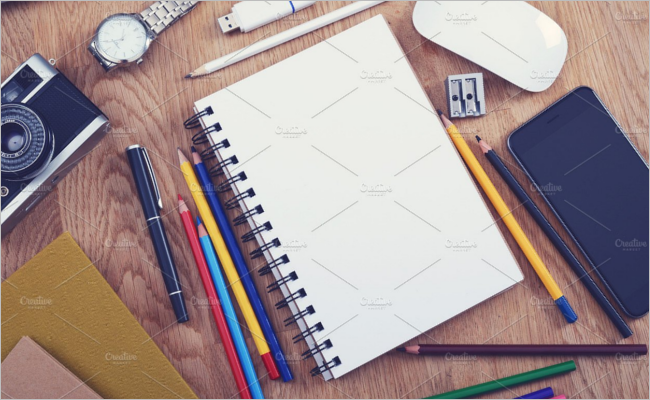 Sketchbook Drawing Mockup Design