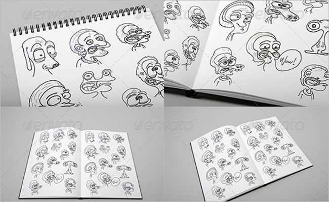 Sketchbook Mockup Custom Template