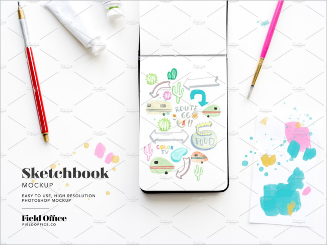 Sketchbook Mockup Design TemplateÂ 