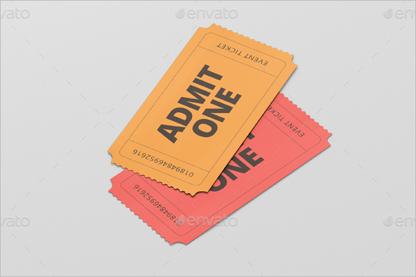 Small Size Ticket Mockup Design