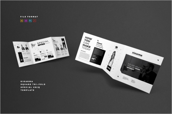 Square Brochure Retro Design