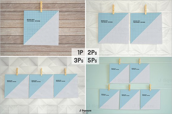 Square Paper Mockup Design