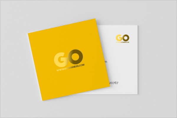 Square Yellow Business Card Template