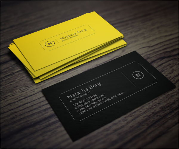 StylishÂ Yellow Business Card Design