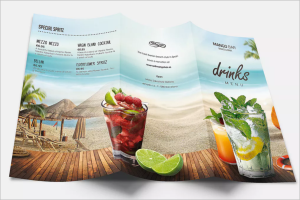 Summer Drinks Menu Template