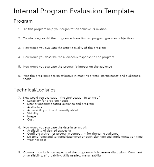 Teacher Evaluation Form wORD
