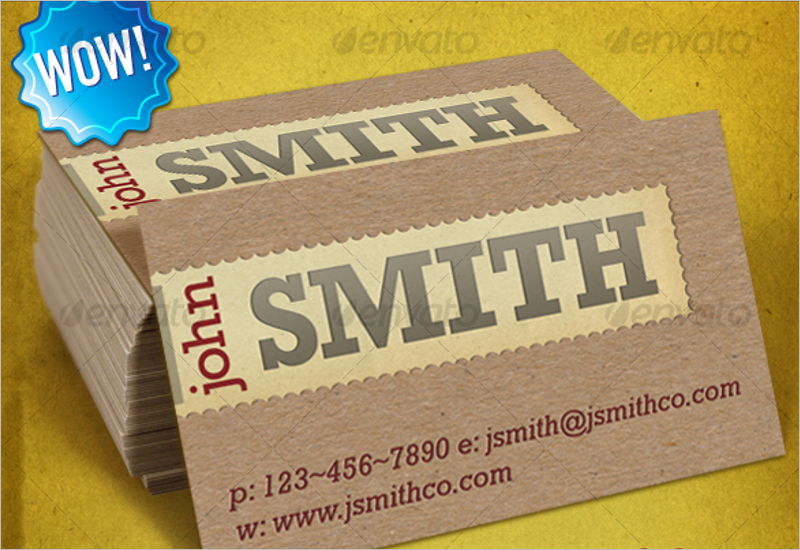 Textured Letterpress Business Card Template