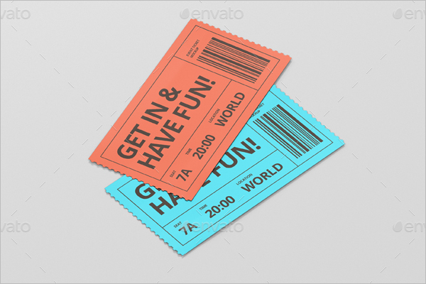 Ticket Mockup Print Design