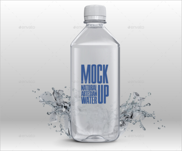 TransparentÂ Water Bottle Mockup