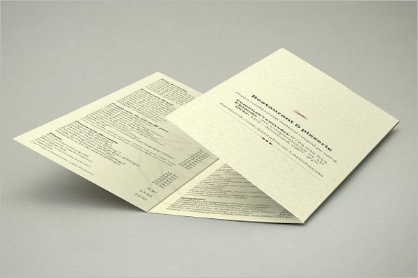 Tri-Fold Menu Card Template
