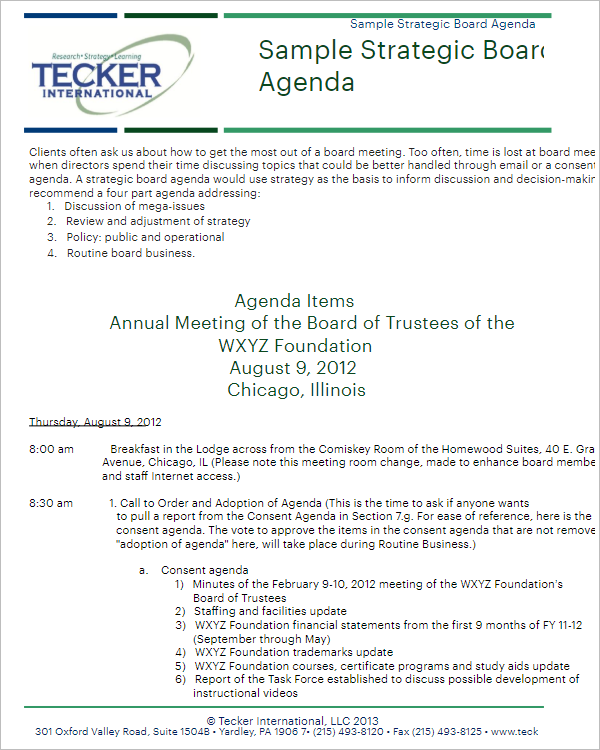 20+ Annual Meeting Agenda Templates Free Word, PDF Formats