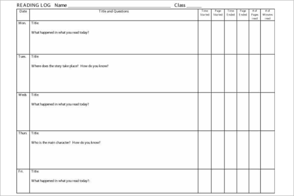 50+ Reading Log Templates Free PDF, Word, Excel Formats