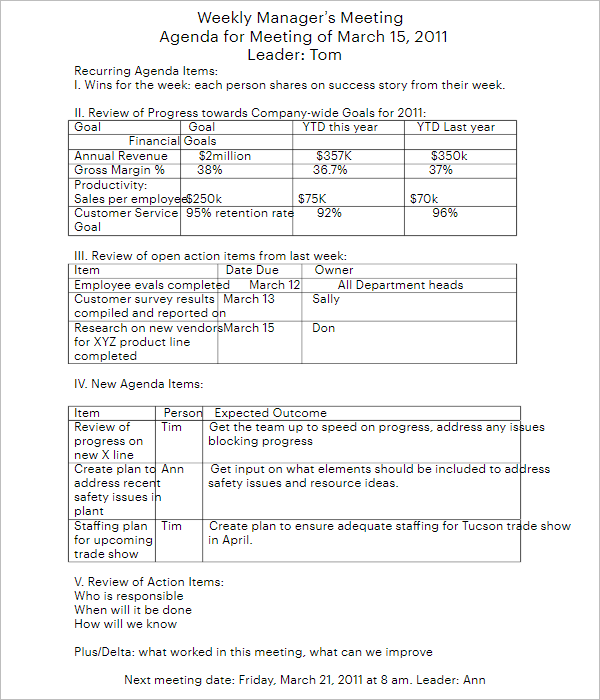 Annual Meeting Agenda Templates Free Word Pdf Formats