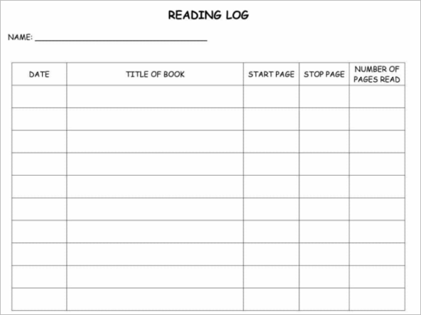 Free Download DailyÂ Reading Log Template