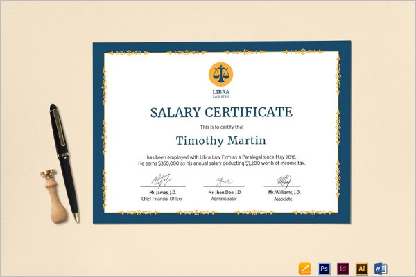 Salary Certificate PDF Format