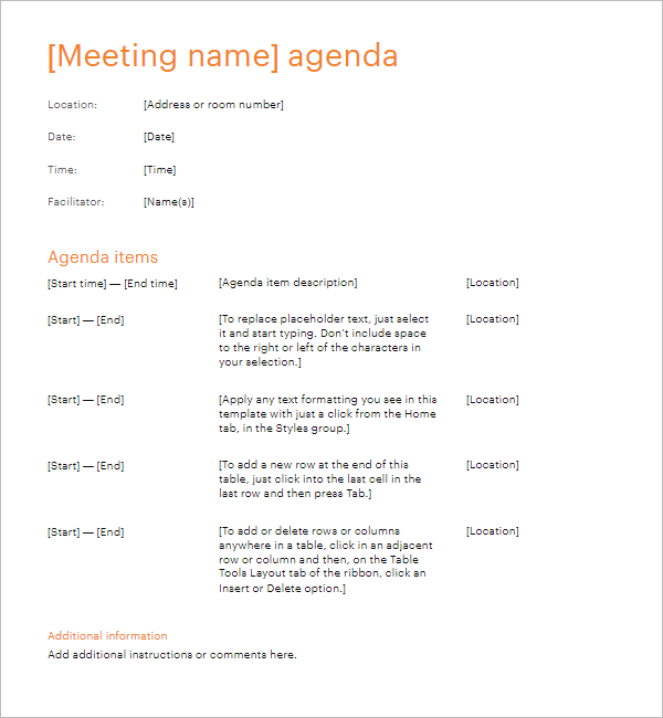 18+ Company Meeting Agenda Templates Free Excel, Doc Formats