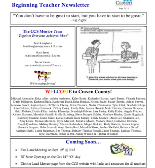 Teacher Interview Newsletter Template