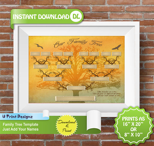 4 Generation Blank Family Tree Template