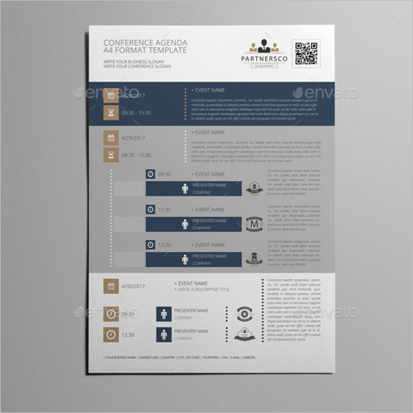 A4 Format Agenda Template