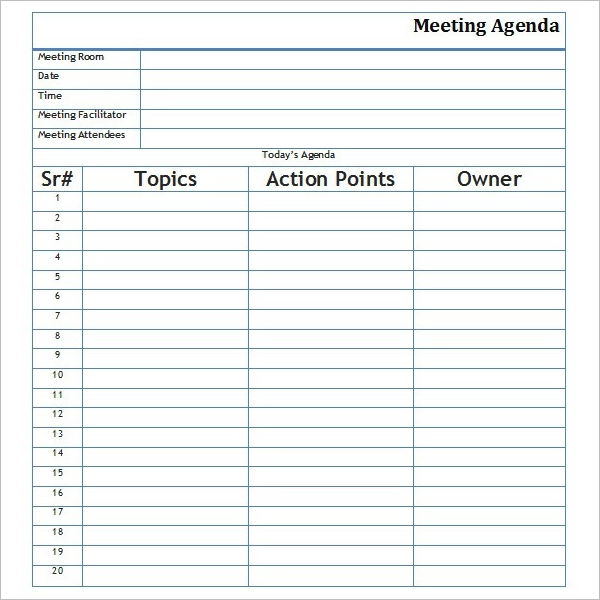 Agenda Template In Word