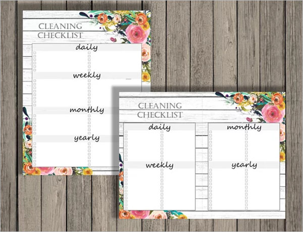 Blank Daily Cleaning Checklist Template