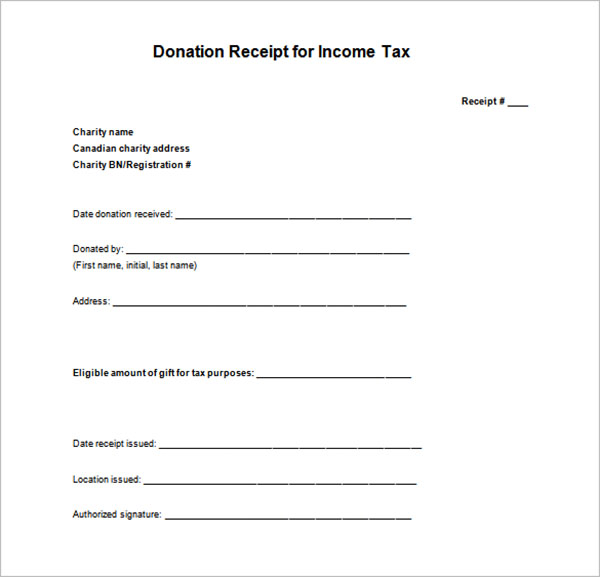 Tax Receipt Template Excel