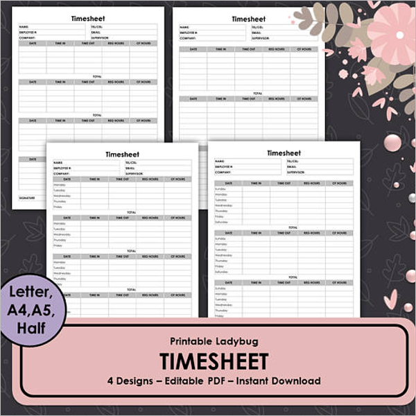 Blank Time Tracking Template