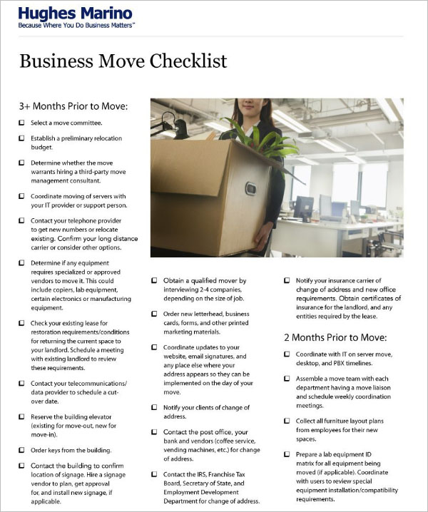 Business Moving Checklist Template