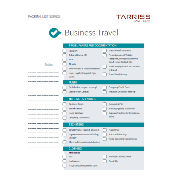 Business Travel Agenda Template