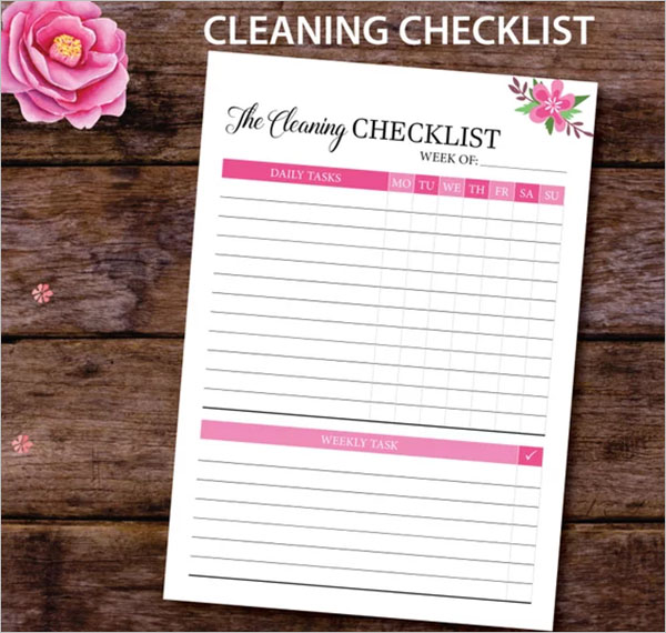 Checklist Template ForÂ Weekly Cleaning