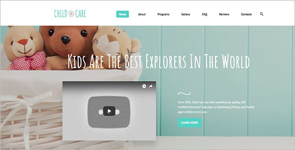 Child Care Website Template