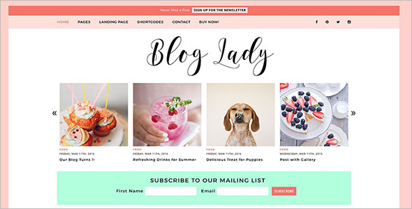 Custom Lifestyle Blog Theme