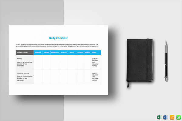 Daily Checklist Template