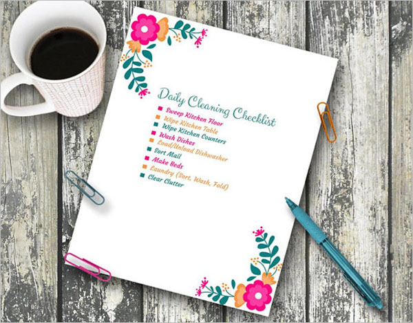 Daily Cleaning Checklist For Office