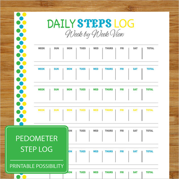 Daily Steps Log Template