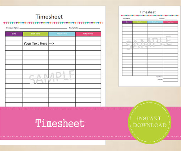 Daily Time Tracking Spreadsheet