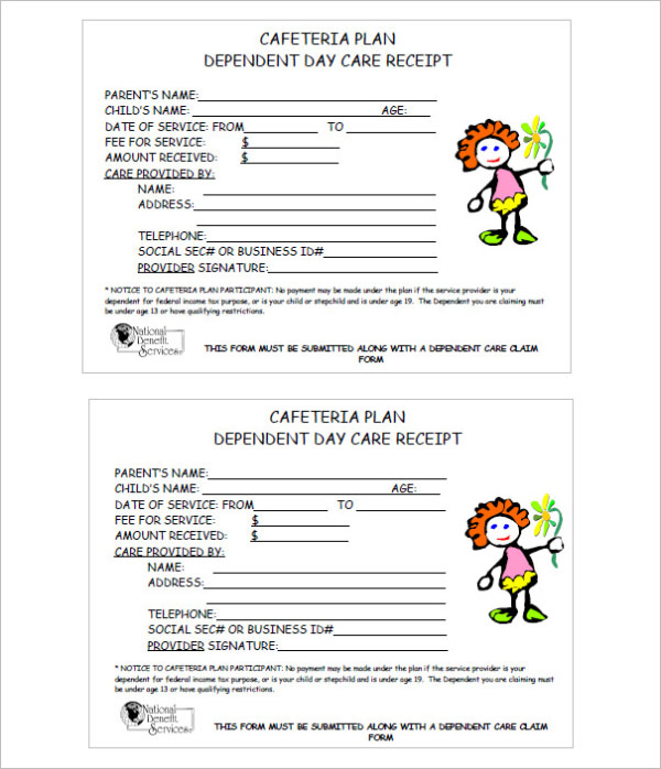 21 daycare receipt templates free pdf word excel formats