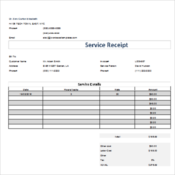 18 dental receipt templates free pdf excel formats