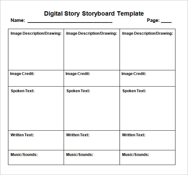 Digital Storyboard Template