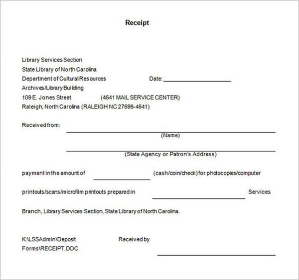 Editable Restaurant Receipt Template