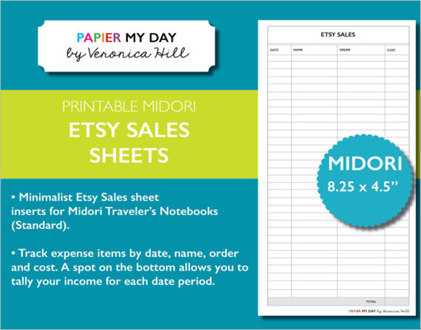 Editable Sales Sheet Template