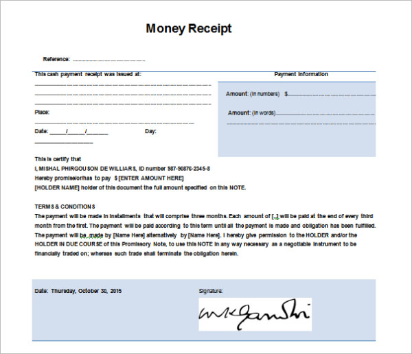 32 money receipt templates free doc pdf excel psd formats