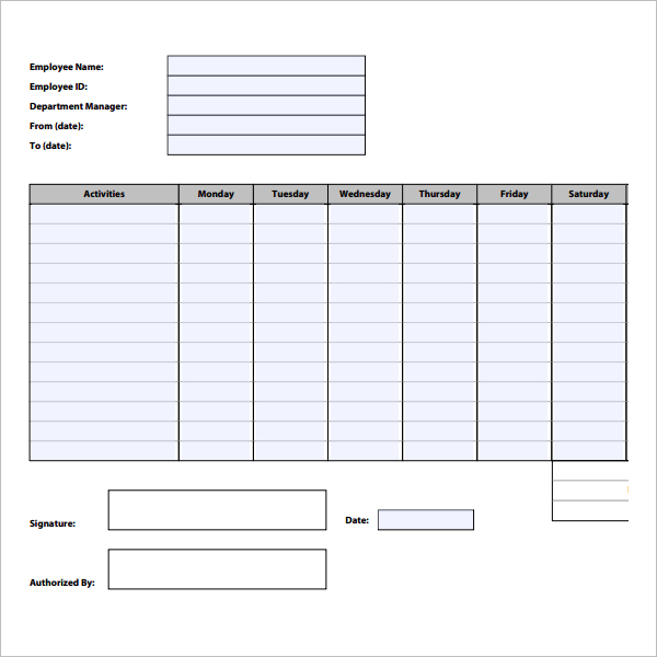 Excel Time Tracking Template