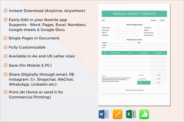 fake medical bills format word