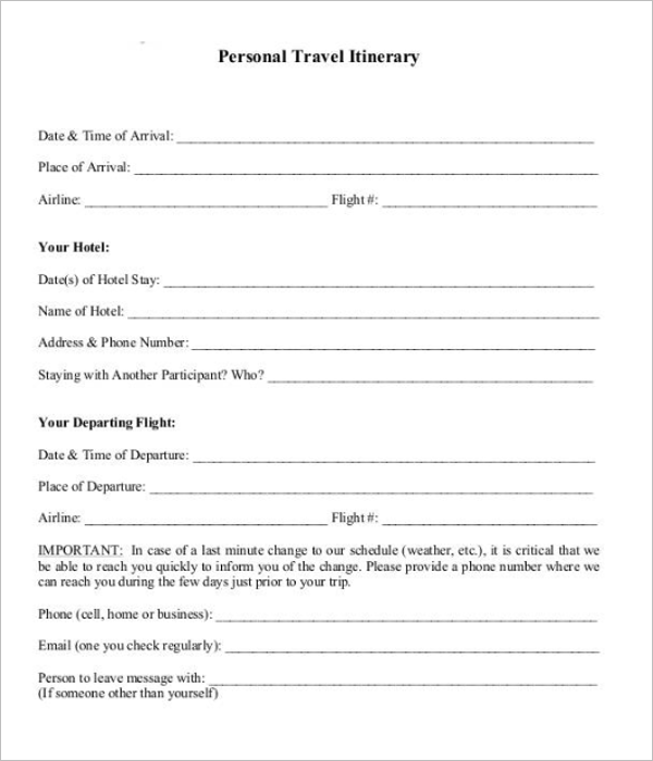 Field Trip Agenda Template