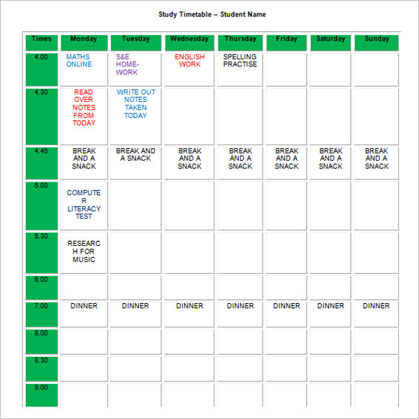 14+ Homework Agenda Templates Free Word, Doc, PDF Formats