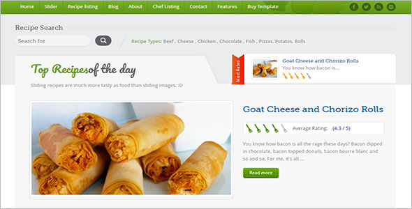 Food Website And Blog Template