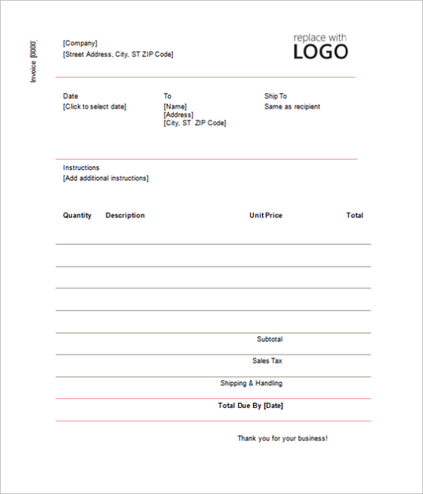 20 contractor receipt templates free pdf excel word formats