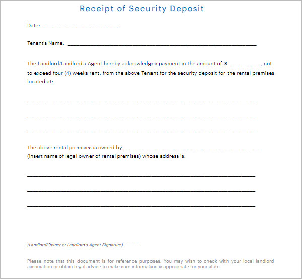 Free Download Deposit Receipt Template